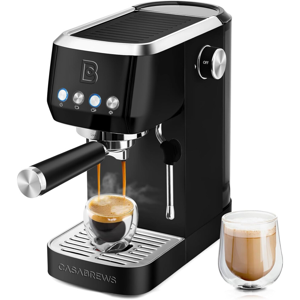 CASABREWS Espresso Machine 20 Bar, Professional Espresso Coffee Machine with Steamer, Coffee Maker Cappuccino Latte Machine with 1.3L Removable Water