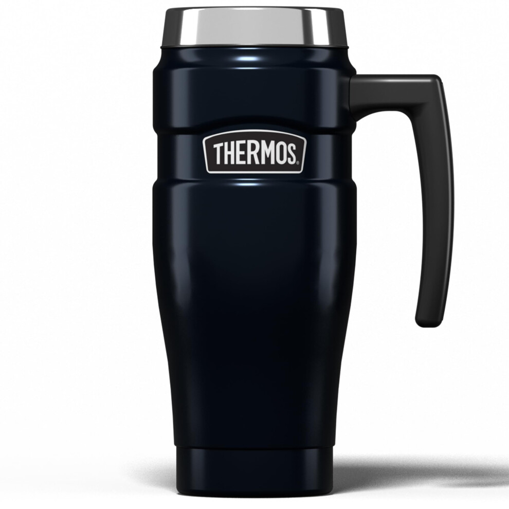 Thermos Stainless King Midnight Blue Travel Mug (470ml), Reusable Insulated Stainless Steel Coffee Cup for Hot or Cold Drinks, Vacuum Sealed Water