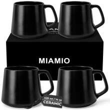 MIAMIO - Coffee Mugs Set of 4 / Large Ceramic Coffee Cups (420 ml) - Mug for Cappuccino, Tea, Espresso - Microwave and Dishwasher Safe - Luxe