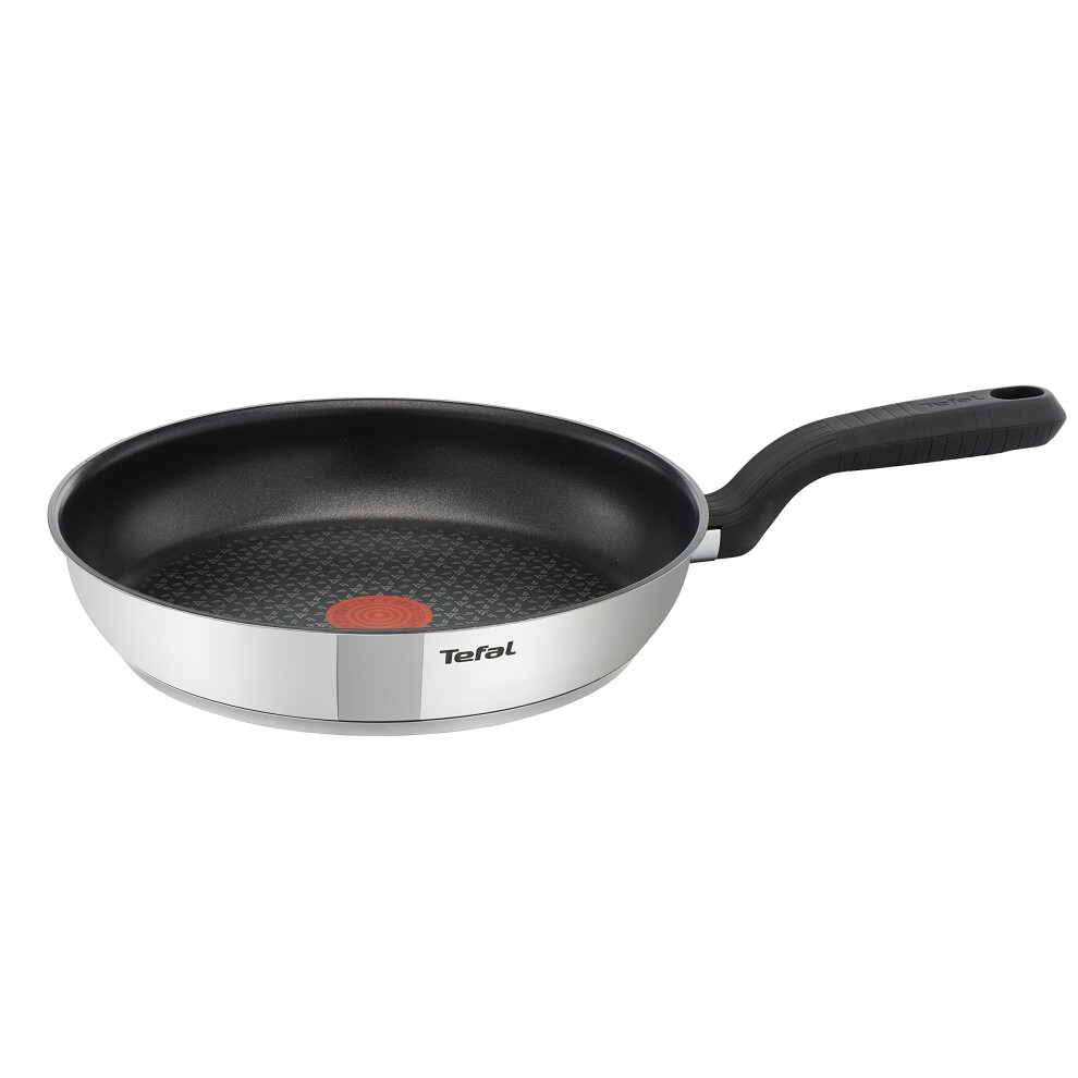 Tefal Comfort Max 20cm Stainless Steel Frying Pan ? Durable Non-Stick Pan with Thermo-Spot Heat Indicator, Induction Compatible Base, Comfortable Grip