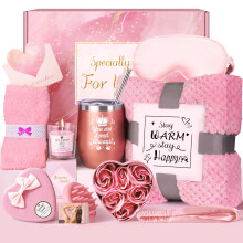 Birthday Gifts for Women, Pamper Gifts for Women, Self Care Gifts Set Birthday Presents Hampers with Flannel Blanket Get Well Soon Gifts Cosy Gifts