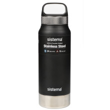 Sistema Hydrate Stainless Steel Water Bottle 650 Ml Bpa-Free Double Wall Vacuum Insulated Metal Water Bottle Keeps Liquid Hot (12 Hours) & Cool (24