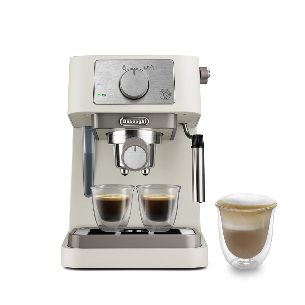 De'Longhi Manual Coffee Machine Stilosa EC260.CR, 15 Bar Pressure, Cappuccino System, Automatic Switch-Off, Compatible with ESE pods, 2 Level Tray,