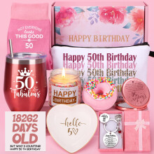 50th Birthday Gifts for Women, Happy 50th Birthday Hamper for Her, 50 Year Old Lady Gifts,Birth-Day Pamper Box for Mum Best Friend Sister Bestie