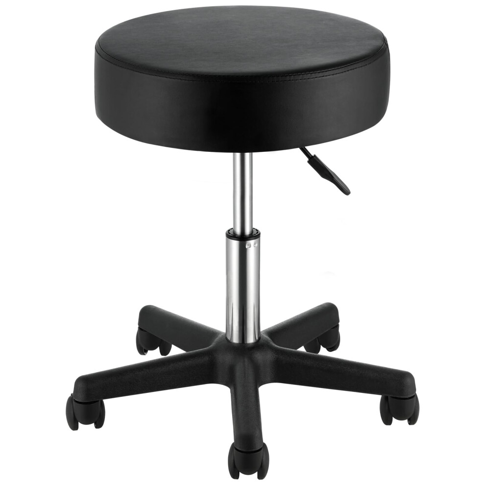 VEVOR Rolling Stools with Wheels, 400 LBS Weight Capacity Adjustable Height Stool with Ultra-Thick Seat Cushion, Swivel Stools Chair for Salon, Bar,