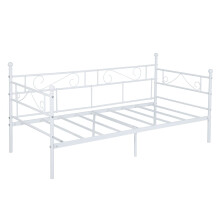 buybyroom Day bed Frame,Modern Metal Day Bed Sofa, Platform Bed Base with Headboard and Footboard Premium Stable Metal Slats for 90 x 190