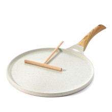 SENSARTE Nonstick Pancake Pan with Spreader, 26cm Swiss Ceramic Coating Dosa Pan Crepe Pan Flat Skillet Tawa Griddle with Stay-Cool Handle, Induction