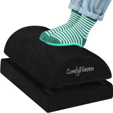 ComfyHaven Premium Adjustable Ergonomic Under Desk Foot Rest Ideal for Office & Home Use, Memory Foam Foot Stool - Relieves Back & Hip Pain (Velvet