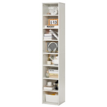 VEVOR 8 Tiers Narrow Bookshelf, 71 in Wooden Tall Open Bookcase with Height-Adjustable Shelf, Freestanding Display Storage Floor Bookcase Bookshelf