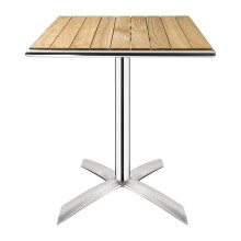 Bolero Bistro Dining Flip Top Square Table in Ash Wood - Indoor Outdoor Patio Bar Caf? Restaurant Furniture - 730x600x600mm