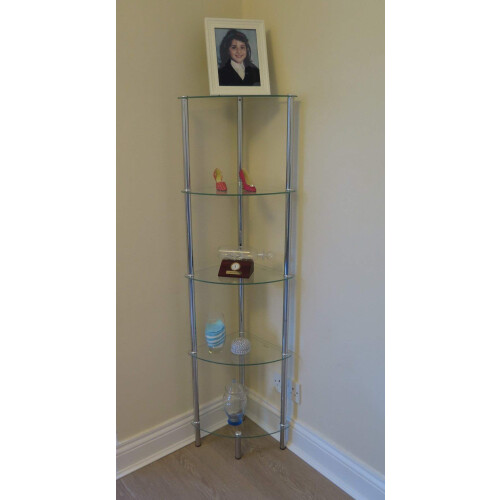 ASPECT Polo 5 Display Glass Unit-Clear, 5 Tier Corner-S - Silver/clear 1