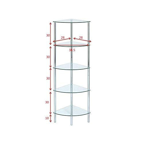ASPECT Polo 5 Display Glass Unit-Clear, 5 Tier Corner-S - Silver/clear 2