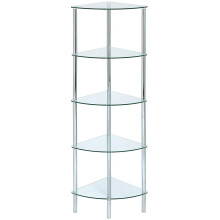 ASPECT Polo 5 Display Glass Unit-Clear, 5 Tier Corner-S - Silver/clear