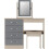 Seconique Seconique Nevada Dressing Table Set in Grey Gloss/Light Oak Effect Veneer 2