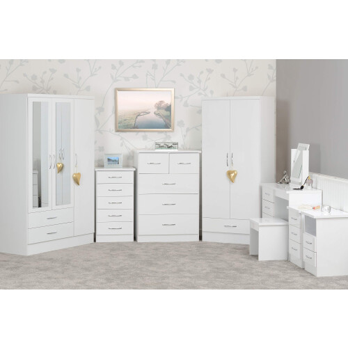 Seconique Seconique Nevada 3+2 Drawer Chest in White Gloss 1