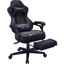 Fullwatt Racing Gaming Chair for adults with Footrest and Massage Lumbar Pillow, Swivel Height Adjustable Reclining PU Leather Video Game Chair,