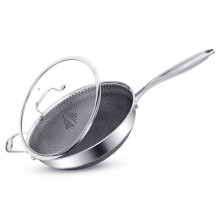 INTIGNIS? 28cm Stainless Steel Wok with Lid | 5L Heavy-Duty Non-Stick Wok Pan | Induction, Oven Safe | Dishwasher Safe | Anti Scratch | Large Frying