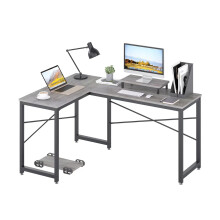 HEEYUE Computer Desk, L Shaped Desk with Large Desktop, Corner Desk with Monitor Stand PC Laptop Table Computer Workstation for Home Office (Grey)