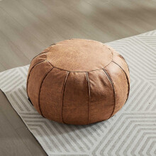 Unstuffed Round Pouffe, Supersoft Handmade Faux Decor Pouf Ottoman Cover, Storage Solution, Foot Rest, Footstool, Pouffe Seat or Balcony Office