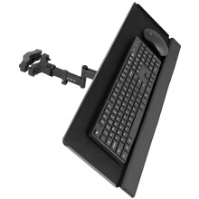 VIVO Steel Universal Full Motion Pole Mount, 26 Inch Keyboard and Mouse Tray, Ergonomic Tilt, 360 Degree Rotation, Neutral Writing Position, Black,