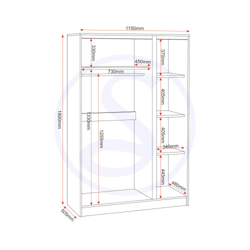 Seconique Seconique Malvern 3 Door Wardrobe in Black 2