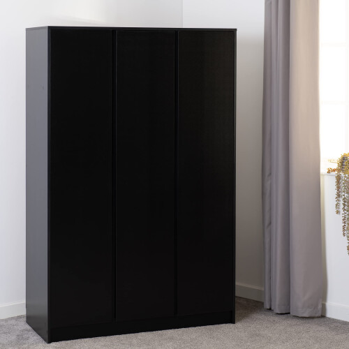 Seconique Seconique Malvern 3 Door Wardrobe in Black 1