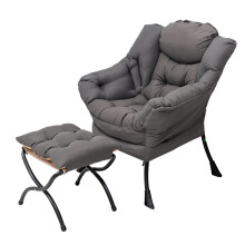 YOTATING Comfy Armchair with Footstool, Lazy Chair with Ottoman Leisure Accent Chair Relax Lounge Chair with Armrests & Side Pocket for Living Room,