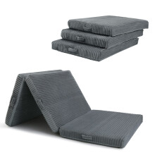 MeMoreCool Tri Folding Floor Mattress 190x90cm, 10cm Thick Foam Foldable Futon Mattress with Washable Cover, Portable Guest Bed Mat for Travel,