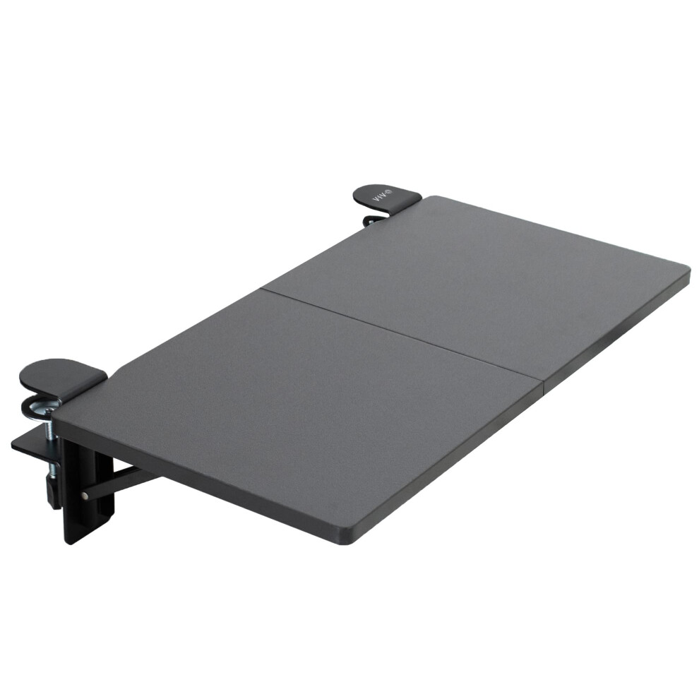 VIVO Clamp-on 61cm x 30cm (14 Including Clamps) Desk Extender, Foldable Keyboard Tray, Table Mount for Sit Stand Desks, Black, DESK-EXT24