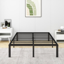VERFARM 4ft6 Double Bed frame, Metal Bed 135x190 cm, 36 cm Height with Underbed storage, Double Size Metal Platform Bed Frame with Steel Slat Support,