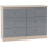 Seconique Seconique Nevada 6 Drawer Chest in Grey Gloss/Light Oak Effect Veneer 1