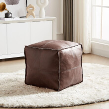 Louis Donne Unstuffed Square Faux Leather PU Pouf, Supersoft Handmade Ottoman Faux Moroccan Decor, Storage Solution, Foot Rest, Footstool, Pouffe Seat
