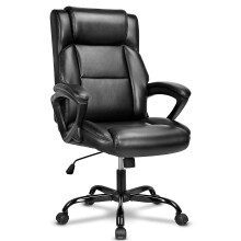 BASETBL Executive Office Chair, High Back Ergonomic Chairs with Padded Cushion, Heavy Duty PU Leather Chairs Height Adjustable and Soft Armrest