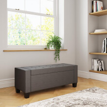 GFW Verona Ottoman Blanket Storage Box, Charcoal Grey