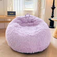 XeGe Faux Fur Comfy Bean Bag Cover for Living Room(No Filler), Fluffy Stuffed Animal Storage Bean Bag Chair Cover Light Purple, Furry Fuzzy Beanbag