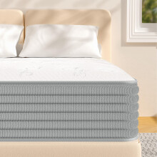Good Nite Double Mattress 4FT6 8 Inch Memory Foam Pocket Sprung, Individually Wrapped Pocket Springs Hybrid Mattresses with Breathable Foam,