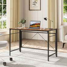 Dripex Folding Desk 110 x 50cm Writing Computer Desk Foldable Table Space Saving Home Office Desk Easy Assembly, Rustic Brown
