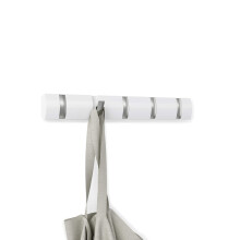 Umbra Flip 5-Hook Wall Mounted Coat Rack, Modern, Sleek, Space-Saving Coat Hanger with 5 Retractable Hooks to Hang Coats, Scarfs, Purses and More,
