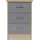 Seconique Seconique Nevada 3 Drawer Bedside in Grey Gloss/Light Oak Effect Veneer 4