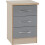 Seconique Seconique Nevada 3 Drawer Bedside in Grey Gloss/Light Oak Effect Veneer 1