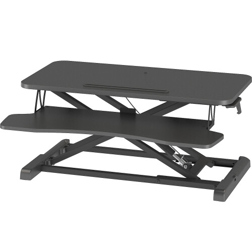 BONTEC Standing Desk Converter, Height Adjustable Dual Tiered Computer Workstation (Black)