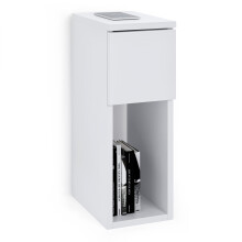ComfortCove Bedside Tables, Bedside Drawers, Narrow Bedside Table, Bedside Cabinet, Slim End Table with Storage Shelf, White. Size: W20 x H55 x D30,5
