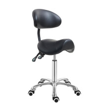 Antlu Saddle Stool Chair with Back Support, Ergonomic Esthetician Stool Chair for Salon Tattoo Spa Medical Dentist Clinic (with Adjustable Backrest,