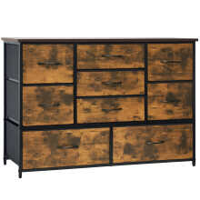 LYNCOHOME Chest of Drawers for Bedroom, 9 Drawer Fabric Dresser Storage Organizer, Wide Dresser TV Stand for Bedroom, Living Room, Entryway, Nursery