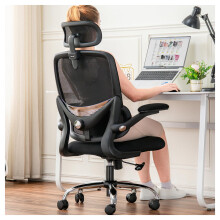 TONFARY Ergonomic Office Chair - High Back Mesh Design with Adjustable Lumbar Support, Flip-Up Armrests, Removable Headrest & 360? Swivel -