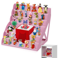 Nomiou Shelf forToniebox, Fully Magnetic Toniebox Shelf for 30-50 Figures+ Box,Toning Shelf for Tonie Figures Storage(Pink)