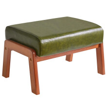 IBUYKE 10.2? H Small Foot Stool Ottoman, Rectangle PU Faux Leather Foot Rest with Padded Seat and Wood Legs, Modern Accent Ottoman Foot Rest for