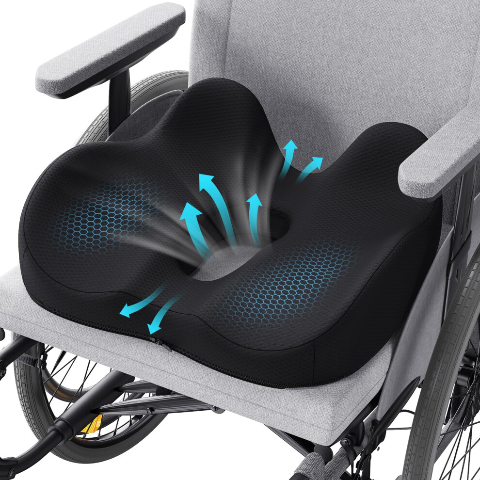Benazcap Donut Cushion For Hemorrhoids, Coccyx Cushion For Tailbone Pain Relief, Office Chair Cushion, Donut Pillow For Wheelchair, Memory Foam Seat