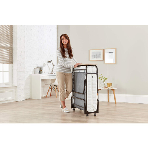 Jay-Be Supreme Folding Bed with Micro e-Pocket Sprung Mattress and Automatic Folding Legs, Compact, Single, Black 1
