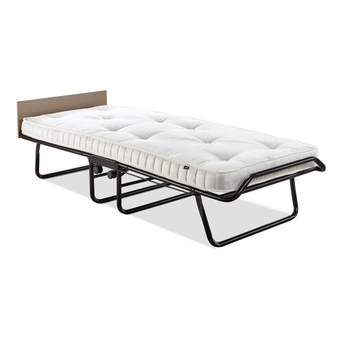 Jay-Be Supreme Folding Bed with Micro e-Pocket Sprung Mattress and Automatic Folding Legs, Compact, Single, Black